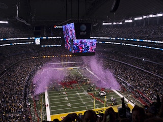 Football stadium during the super bowl