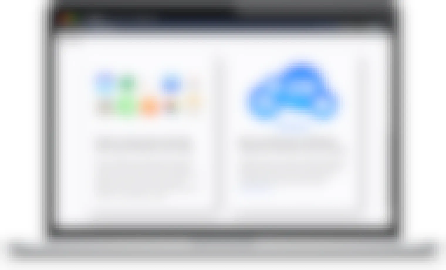 The Apple iCloud cloud storage website on a laptop