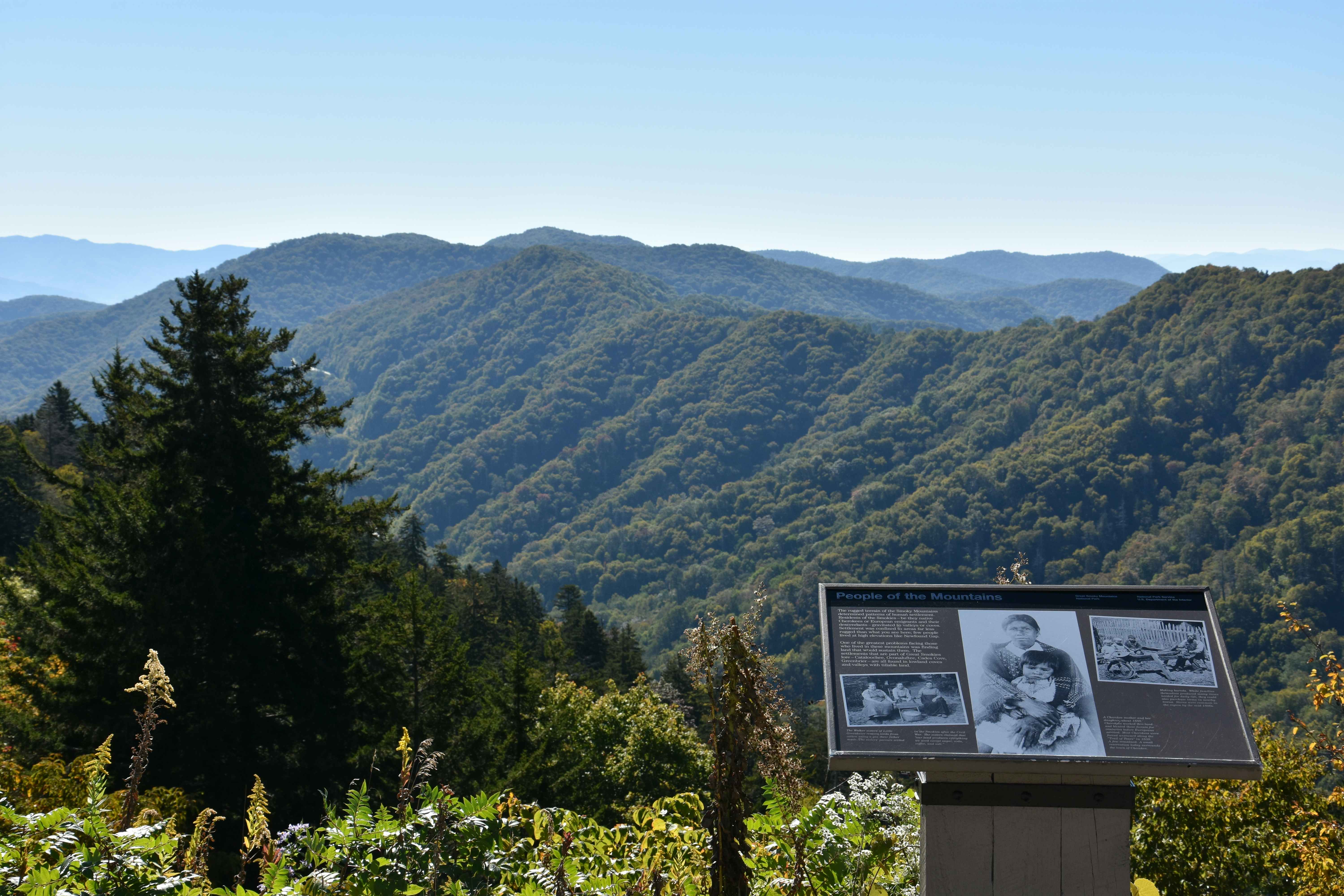 A scenic mountain view of the Great Smoky Mountains National Park in Tennessee