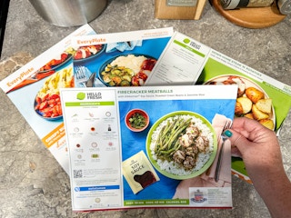 hello fresh recipes next to every plate recipe cards
