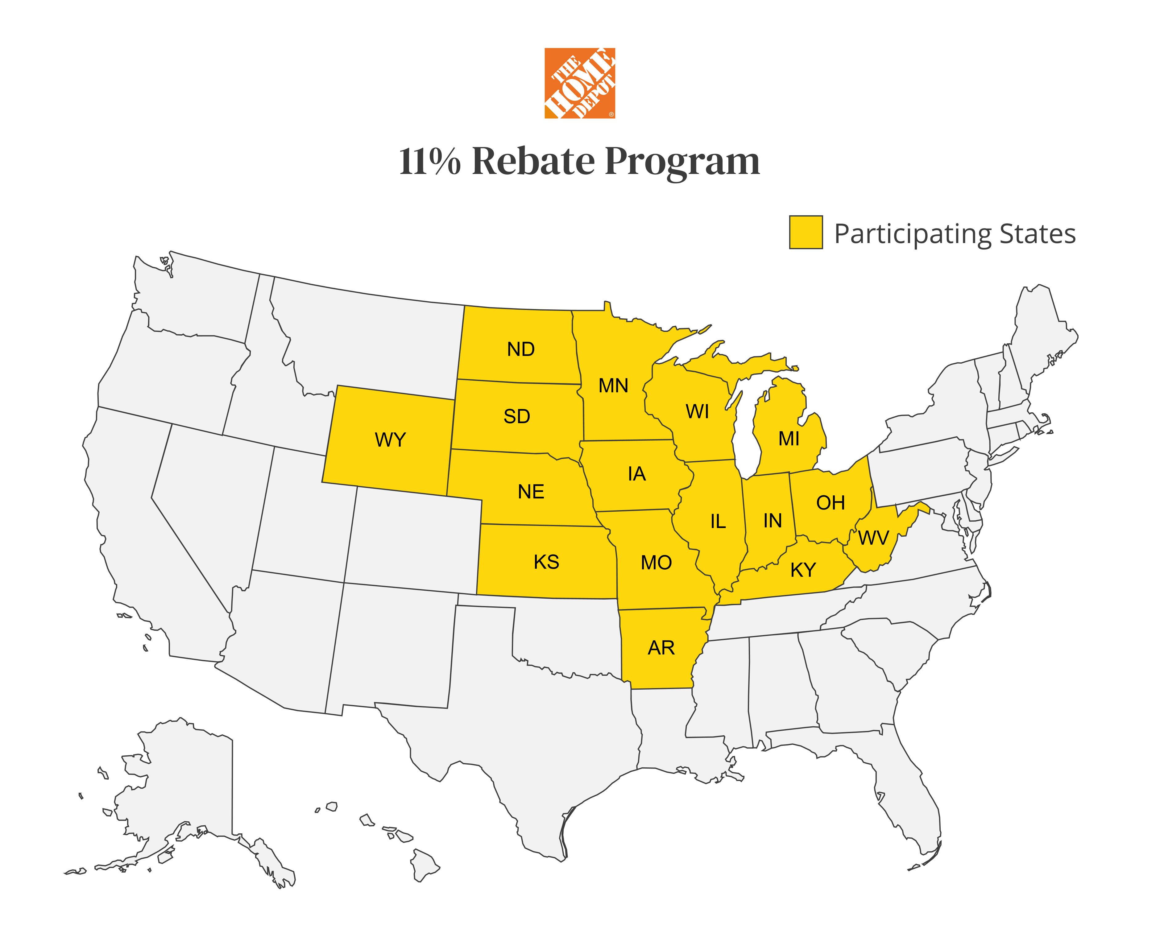 Home Depot 11 Rebate Current Offers For July 2023 The Krazy Coupon Lady   Home Depot 11 Percent Rebate Participating States 1681764097 1681764097 