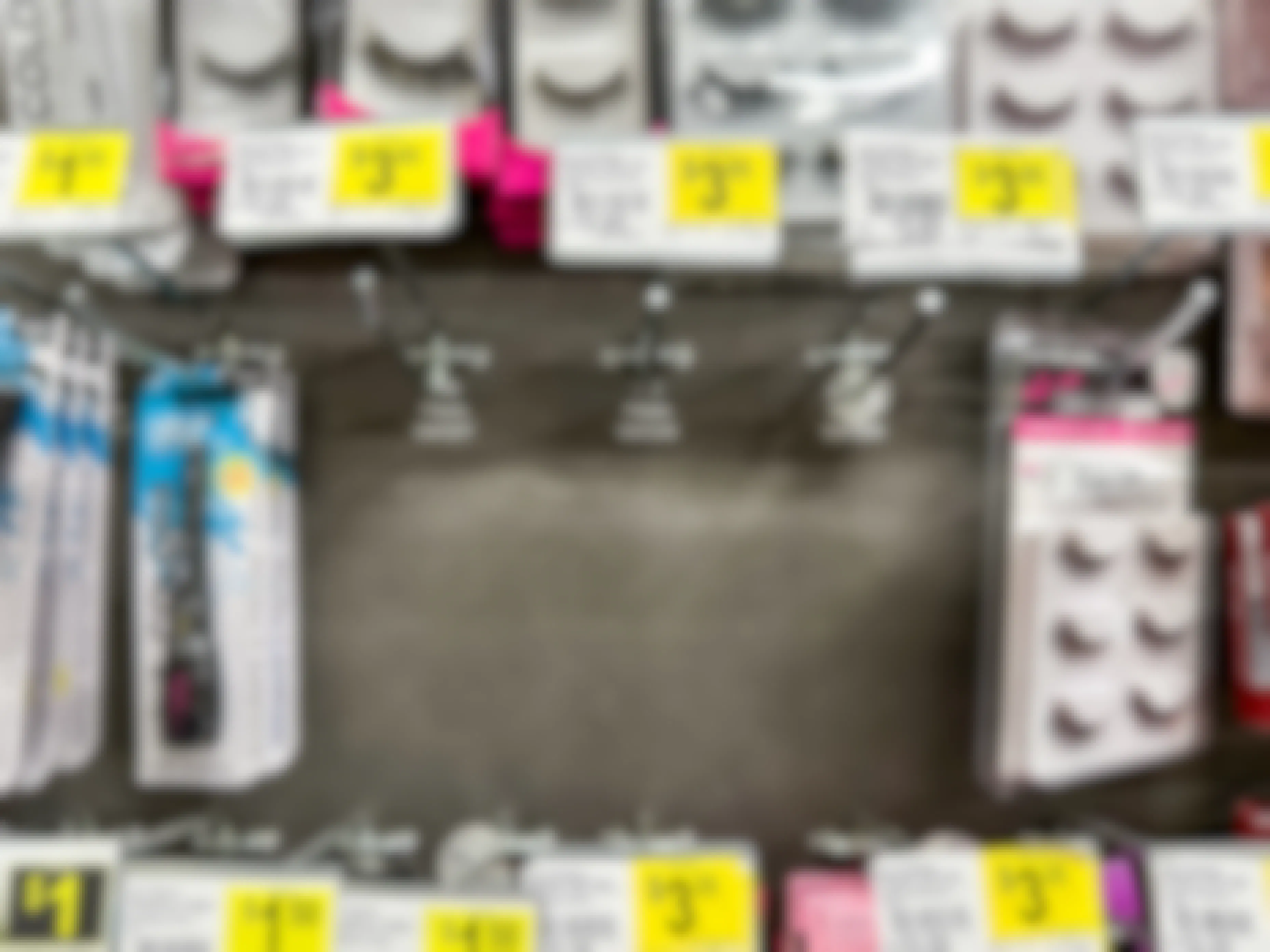 An empty space on a display wall in Dollar General where a product has sold out