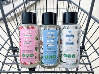 love beauty and planet hair care in walgreens shopping cart