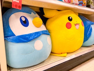 pikachu piplup squishmallow on shelf