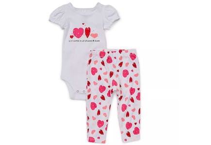 Valentine's Day Baby 2-Piece Bodysuit Set