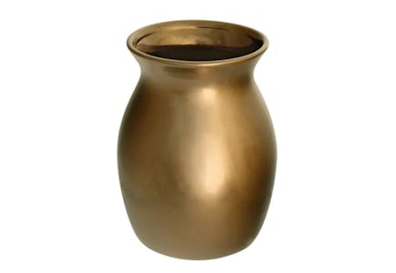 Antique Metallic Bronze Ceramic Vase