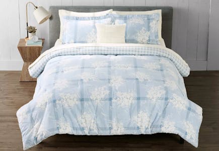 Blue Heavyweight Flannel Comforter Set