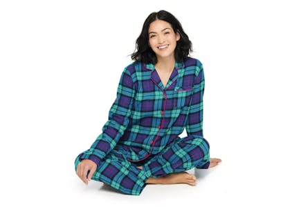 Flannel Shirt & Pants Sleep Set