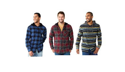 Hooded Flannel Button-Down