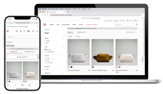 laptop and iphone screenshots of lululemon everyday belt bag products on site
