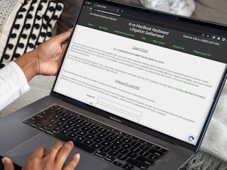 A person looking to file a claim for the Macbook keyboard settlement on the website