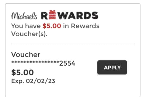 $5 Michaels Rewards Voucher