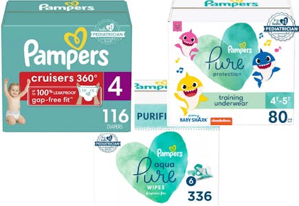 Pampers Training Underwear, Diapers, and Wipes