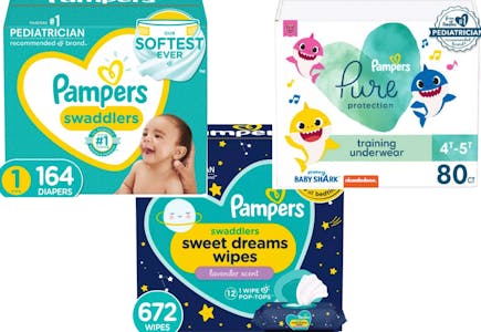 Pampers Diapers, Training Underwear, and Wipes