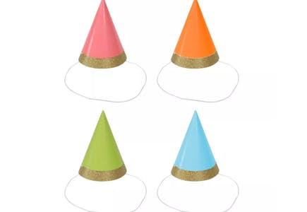 Champagne Glitter Party Hats, 10 ct