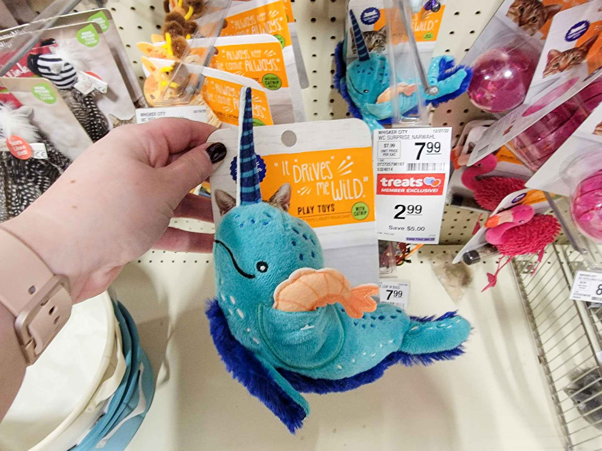 narwhal cat toy