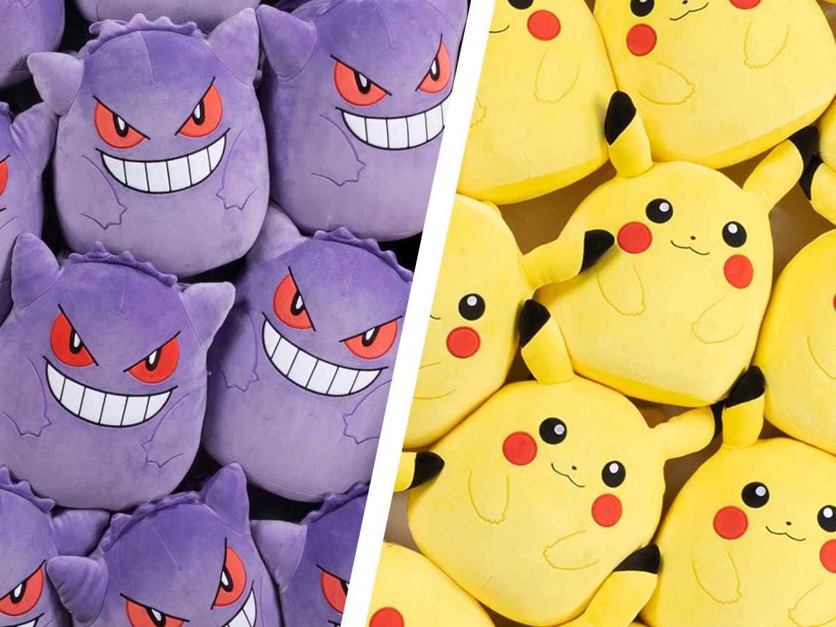 Piles of Gengar and Pikachu Squishmallows ne
