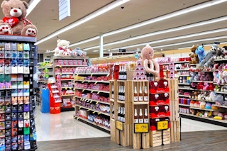 A Valentine's Day display at Safeway