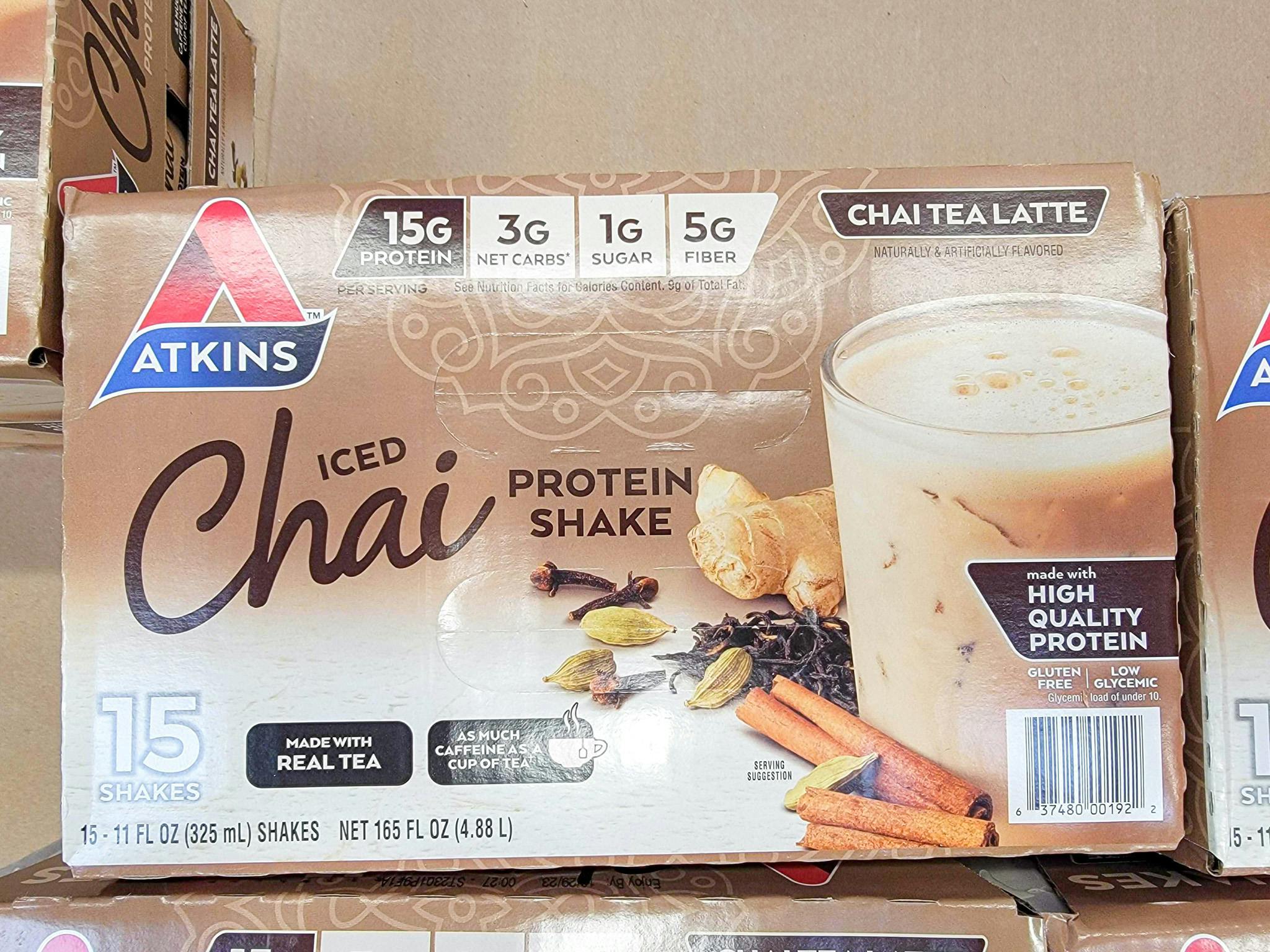 Atkins Chai Tea Latte Protein Shakes 15Count, Only 17.68 at Sam's