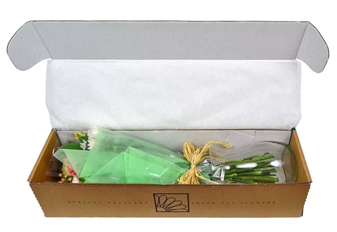 flower bouquet in a box