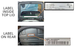 label locations for samsung top-load washer recalls
