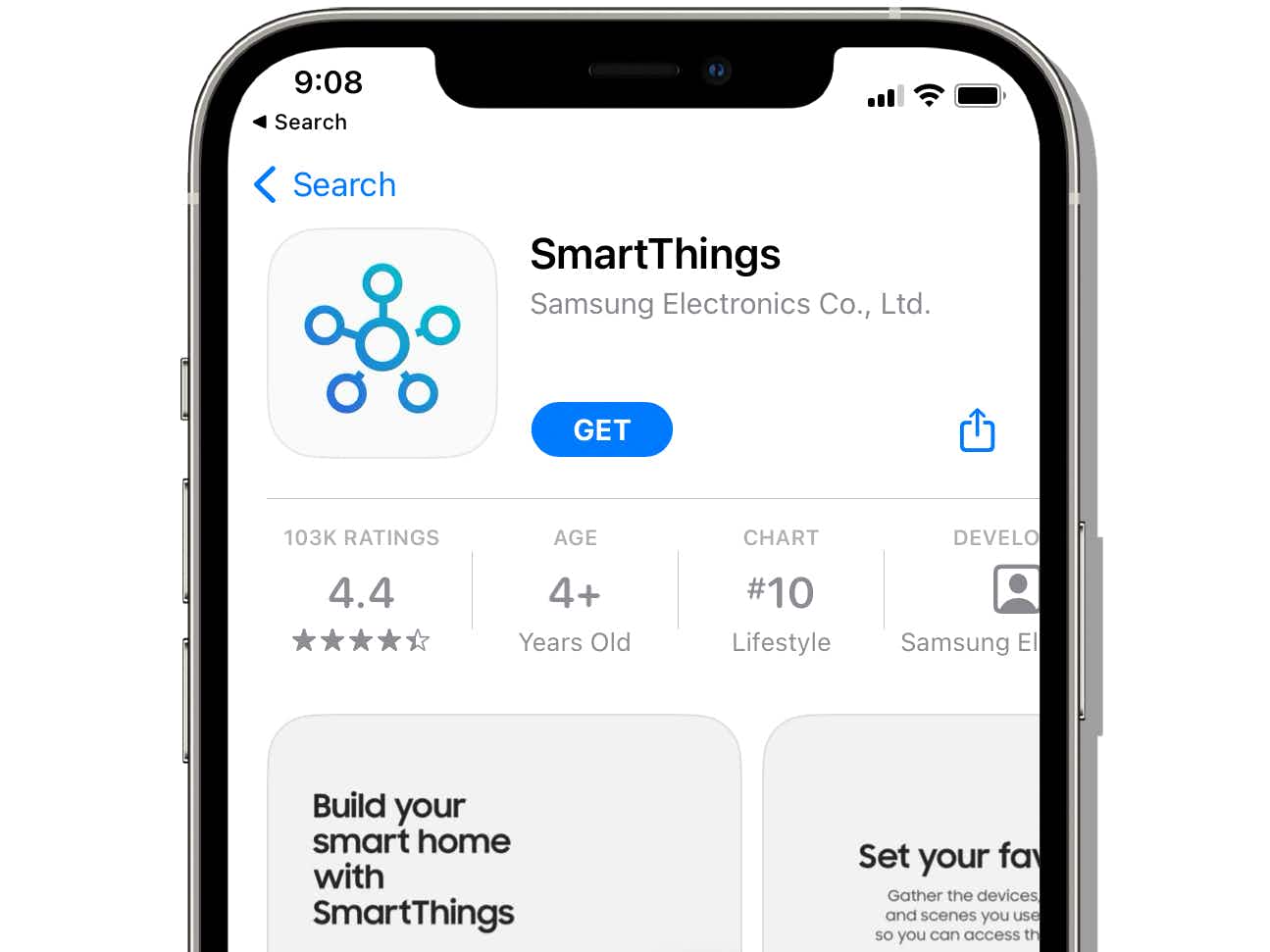 samsun smartthings app screenshot on iphone