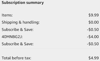 amazon screenshot showing savings and total