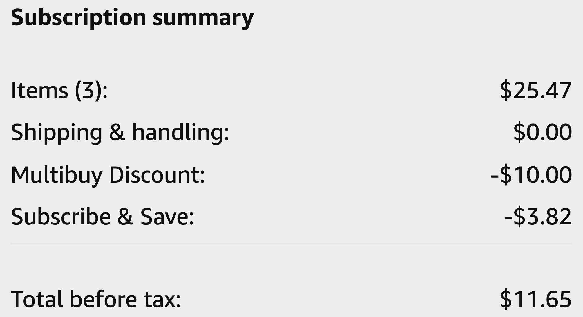 amazon screenshot order summary showing savings and total