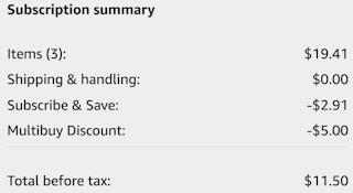 amazon screenshot showing savings and total