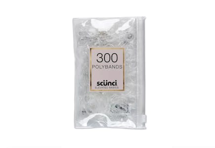 Scunci Mixed Size Polybands, 300 ct