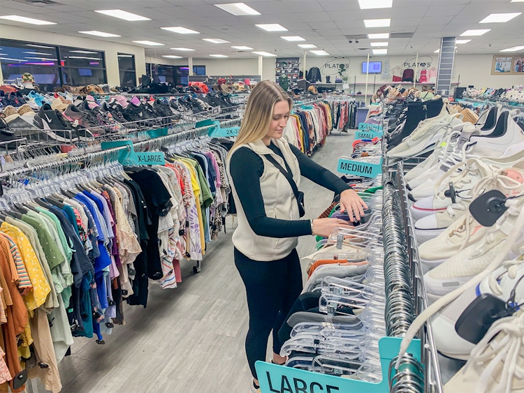 Person shopping at plato's closet