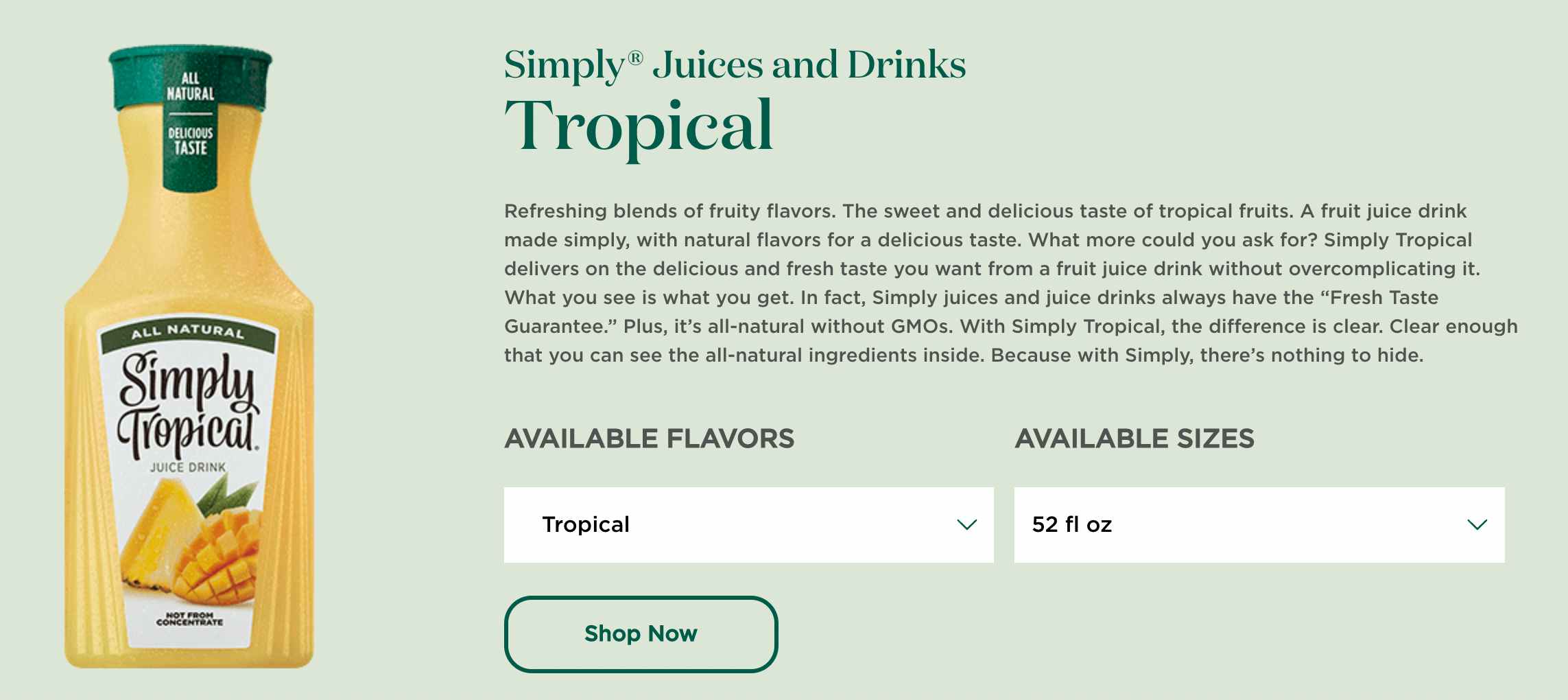 Simply Tropical advertisement that is at issue with the class action lawsuit