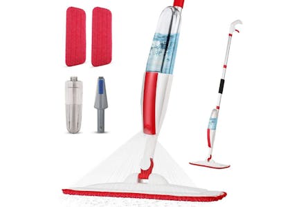 Spray Mop with Refillable Bottle and 2 Pads