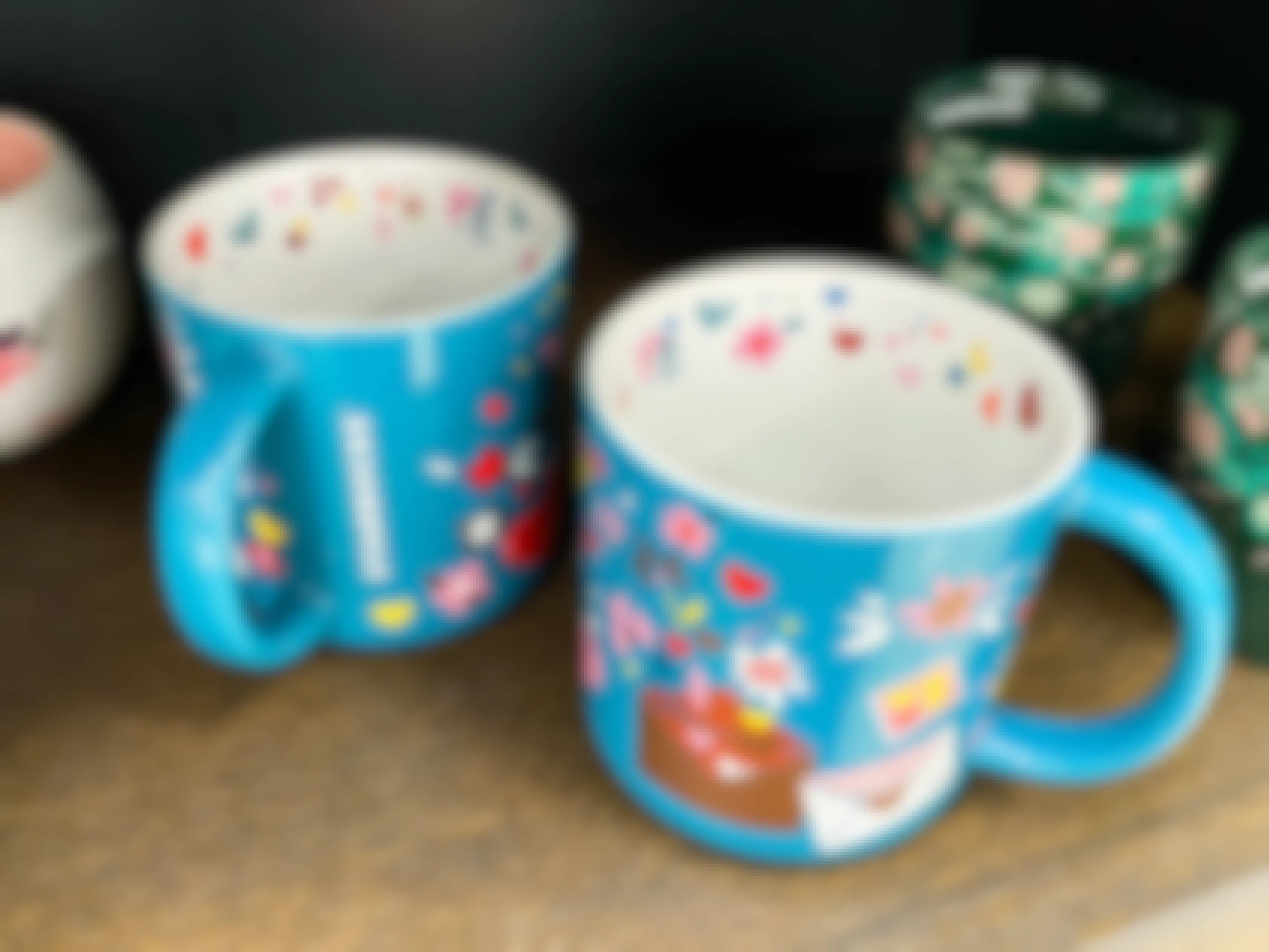 starbucks valentines day cup blue ceramic confetti 14 ounce mugs