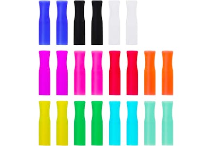 7 PCS for Stanley Cup Accessories, Strawberry Sunflower Straw Covers Cap,  Silicone Boot Sleeve, Straw with Travel Carry Case Cleaning Brush for