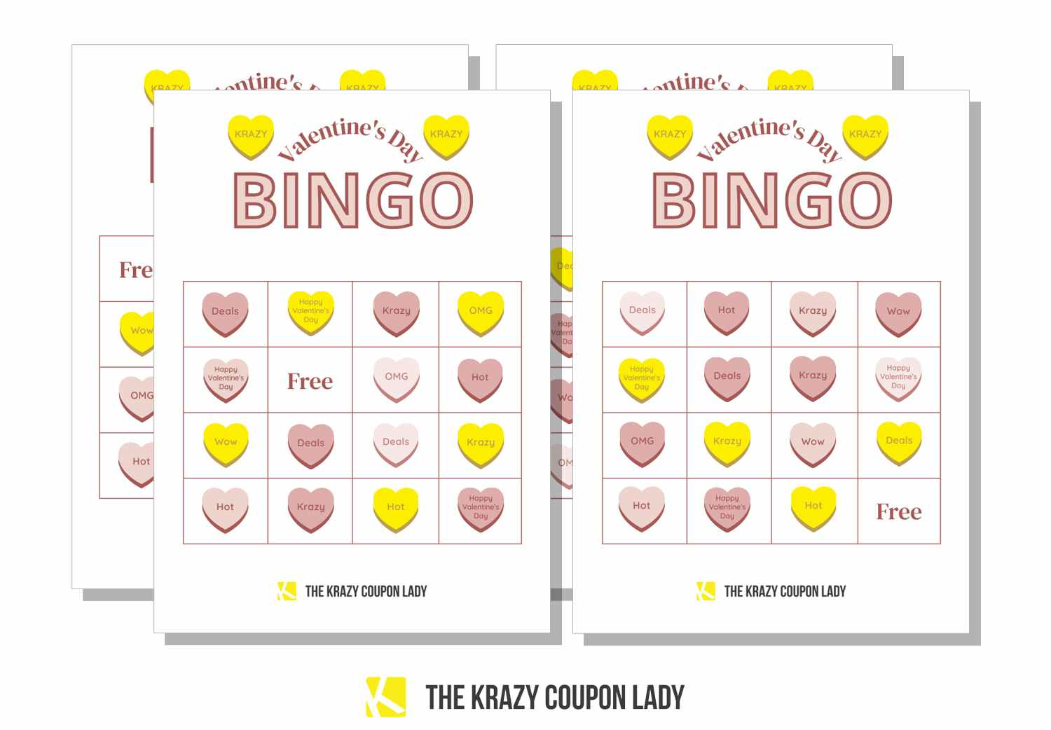valentines day bingo cards with conversation hearts