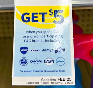Shelf tag for P&G brand products promotion