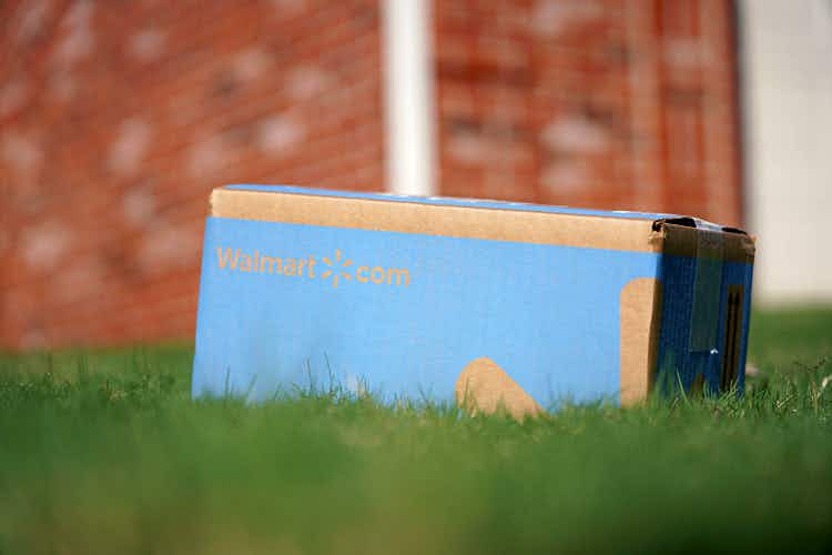 walmart package sitting in grass