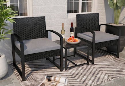 3-Piece Patio Set With Cushions