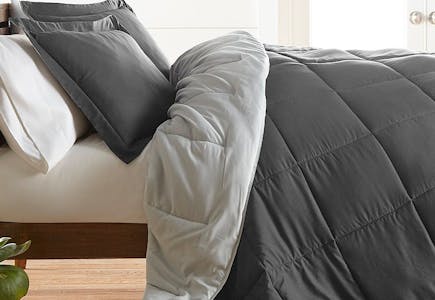 Gray Reversible Comforter Set