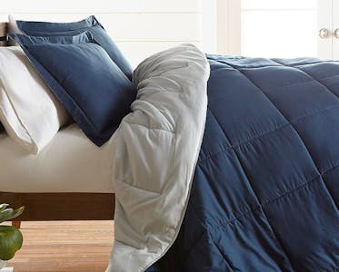 Navy/Gray Reversible Comforter Set
