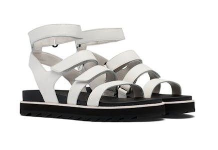 Sorel White & Black Sandals