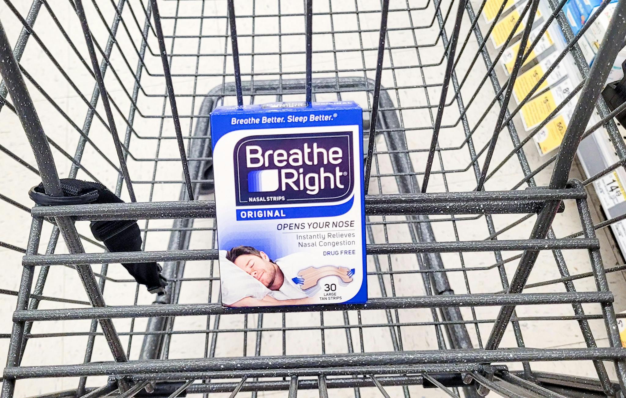 breather right strips in shopping cart