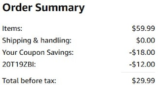 An Amazon order summary ending in $29.99