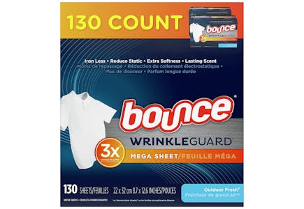 2 Bounce Wrinkleguard Dryer Sheets