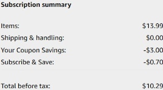 An Amazon subscription summary ending in $10.29