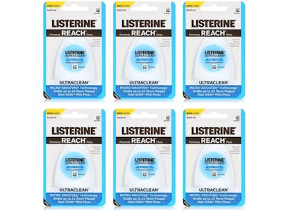 3 Listerine Ultraclean Dental Floss 6-Packs
