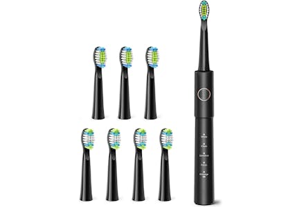 Sonic Toothbrush + 8 Replacement Heads