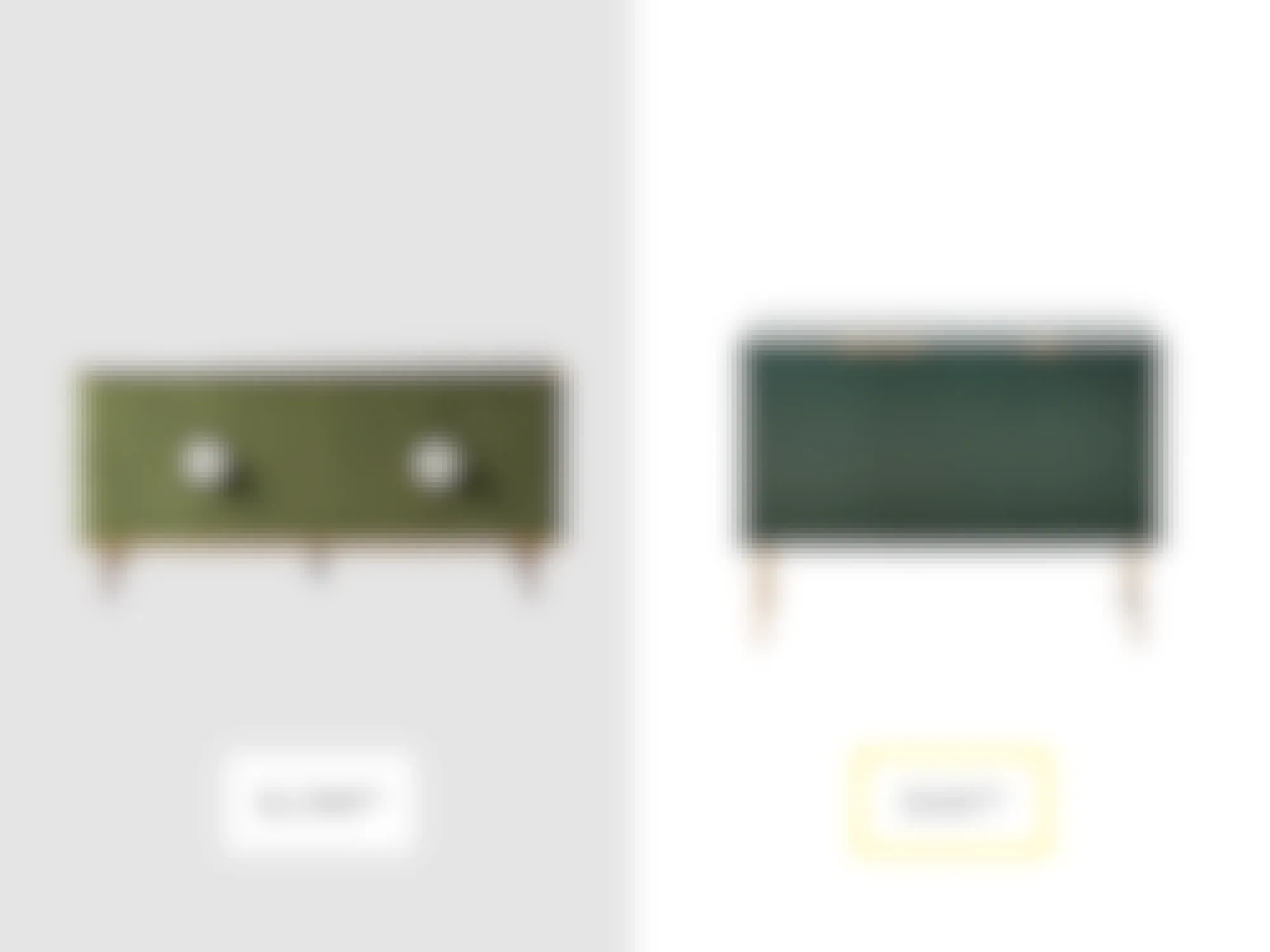 price comparison graphic with green anthropologie juneau velvet buffet and willa arlo interiors santillanes sideboard
