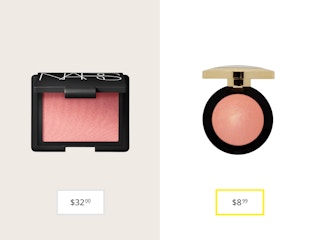nars orgasm blush and milani baked blush in petal primavera price comparison graphic